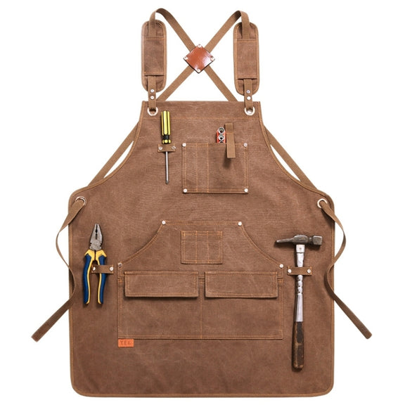 Canvas Apron Barber Roasting Cafe Gardening Woodworking Men And Women Canvas Work Clothes, Specification: For Children 47cm(Yellow)