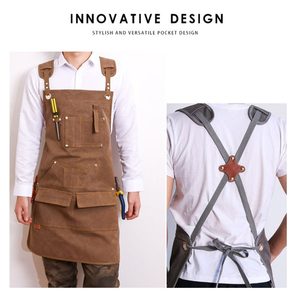 Canvas Apron Barber Roasting Cafe Gardening Woodworking Men And Women Canvas Work Clothes, Specification: For Children 47cm(Yellow)