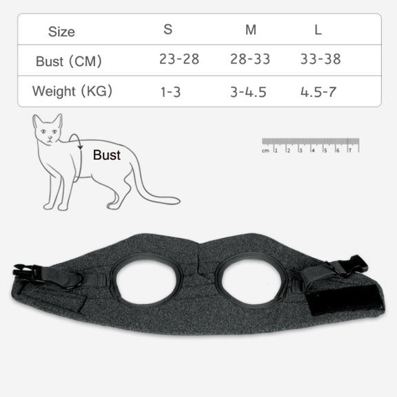 Cat Leash Pet Chest Harness Leash, Size: S(Grey)