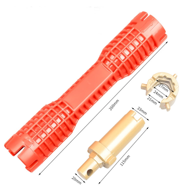 Metal Double-head Multifunctional Sink Bathroom Wrench Plumbing Installation Tool Water Pipe Faucet Repair Removal Tool - Hex Key & Spanner by PMC TechLife | Online Shopping South Africa | PMC TechLife