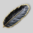 Phnom Penh Ceramic Dessert Plate Feather Plate Banana Leaf Fruit Dried Fruit Storage Tray, Size: Large (Matt Black) - free shipping - PMC TechLife - Order now!