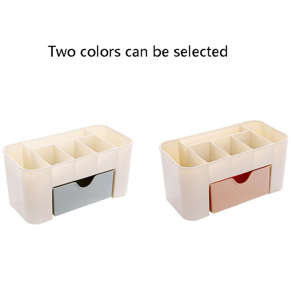 Jewelry And Cosmetics Storage Box Drawer Type Plastic Desktop Rack(Blue)