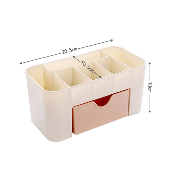 Jewelry And Cosmetics Storage Box Drawer Type Plastic Desktop Rack(Blue)