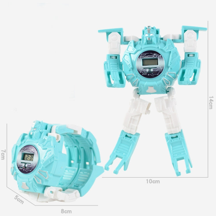 3 PCS Children Electronic Watch Cartoon Deformation Robot Toy Watch(Pink)