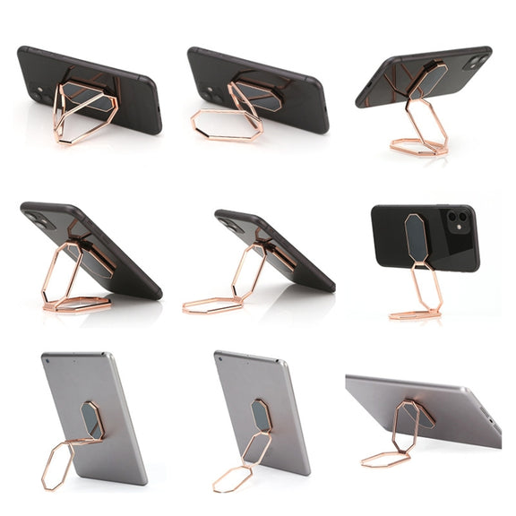 Folding And Sticking Zinc Alloy Mobile Phone Ring Holder Car Magnetic Ring Buckle(Cool Black)