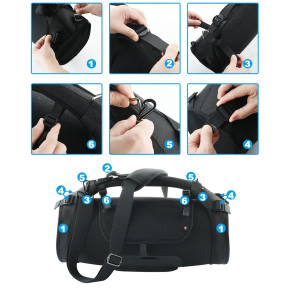 Portable Single-Shoulder Strap Speaker Storage Bag Accessories for JBL Boombox Storage Bag(Black)