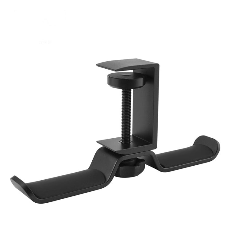 Universal Metal Headphone Double Bracket Headphone Hanger Desktop Lock Clip Headphone Display Shelf(Black) - Anti-lost & Holder by PMC TechLife | Online Shopping South Africa | PMC TechLife