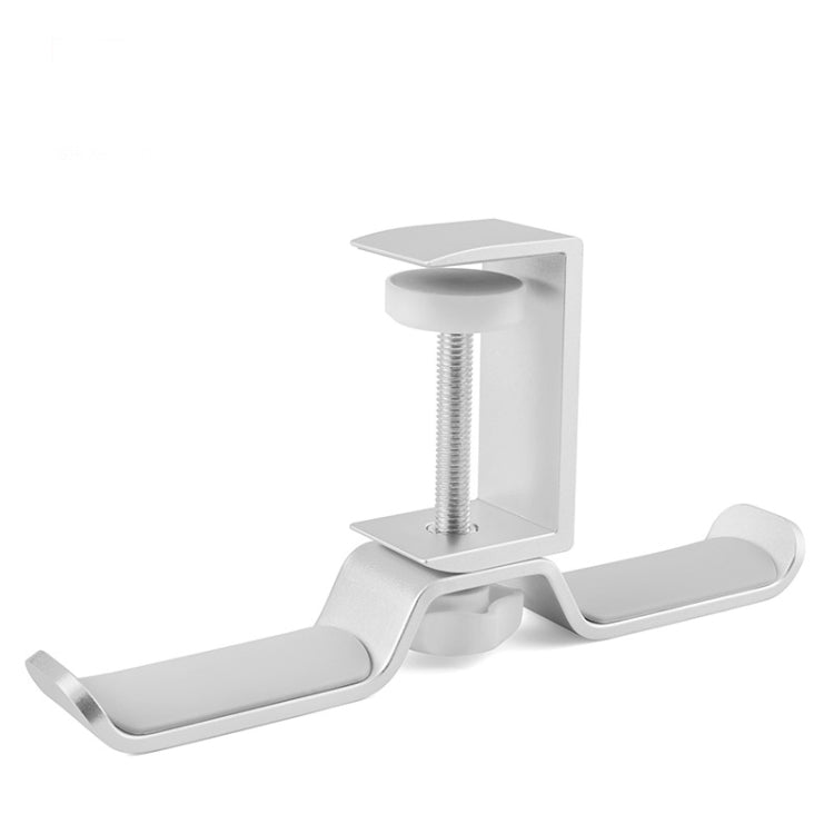 Universal Metal Headphone Double Bracket Headphone Hanger Desktop Lock Clip Headphone Display Shelf(Silver) - Anti-lost & Holder by PMC TechLife | Online Shopping South Africa | PMC TechLife | Buy Now Pay Later Mobicred