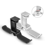 Universal Metal Headphone Double Bracket Headphone Hanger Desktop Lock Clip Headphone Display Shelf(Black)