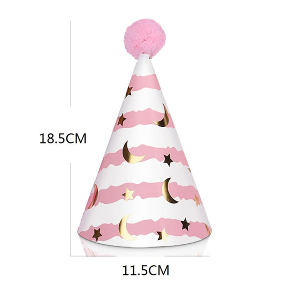 20 PCS Cute Children Bronzing Birthday Hats Cake Baking Decoration Party Hats Daisy