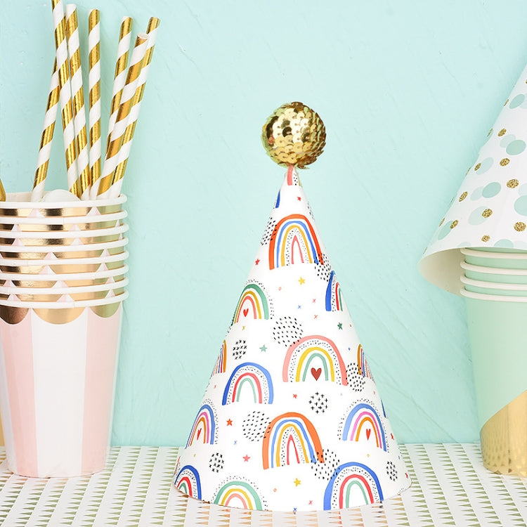 20 PCS Cute Children Bronzing Birthday Hats Cake Baking Decoration Party Hats Cute Rainbow - Holiday Decorations by PMC TechLife | Online Shopping South Africa | PMC TechLife