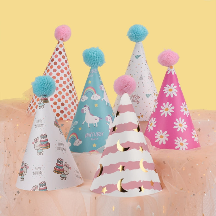 20 PCS Cute Children Bronzing Birthday Hats Cake Baking Decoration Party Hats Cute Rainbow - Holiday Decorations by PMC TechLife | Online Shopping South Africa | PMC TechLife