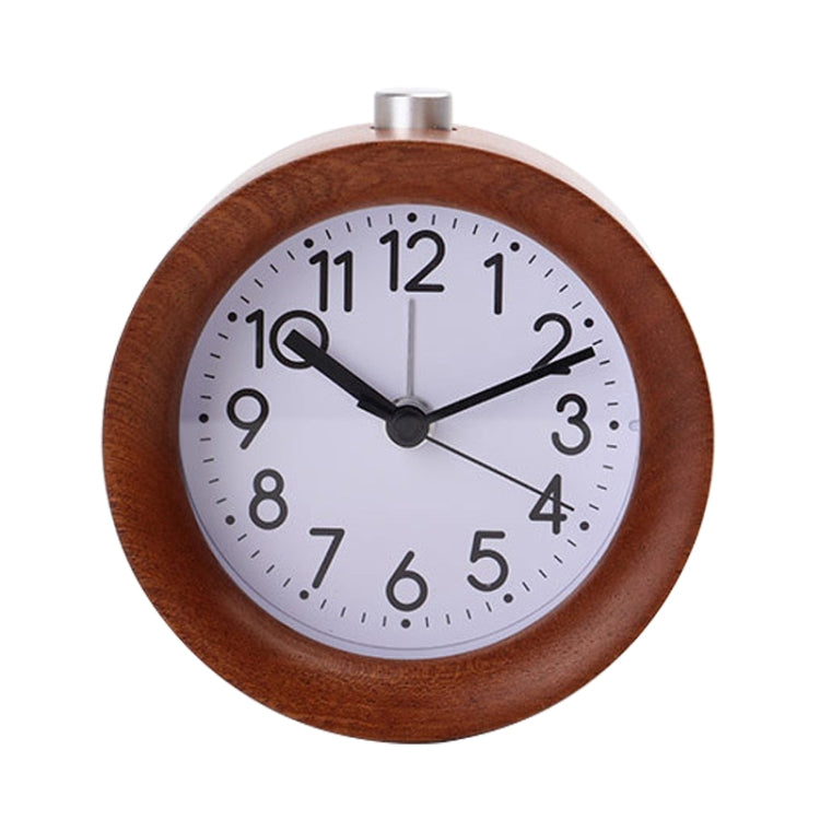 Solid Wood Silent Snooze Alarm Clock with Pointer(Round Dark) - free shipping - PMC Jewellery - Order now!