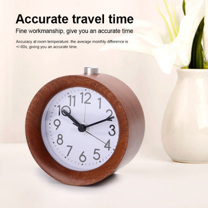 Solid Wood Silent Snooze Alarm Clock with Pointer(Round Dark) - free shipping - PMC Jewellery - Order now!