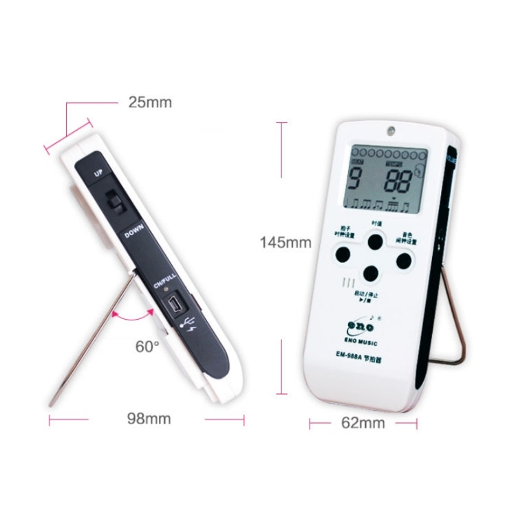 ENO EM-988A Electronic Vocal Rechargeable Metronome For Piano/Guitar/Drum/Guzheng/Violin(Pink) - Stringed Instruments by PMC TechLife | Online Shopping South Africa | PMC TechLife