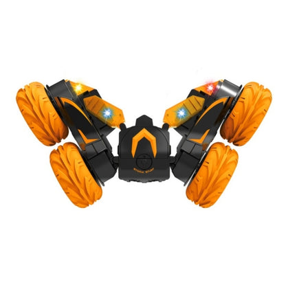 Double-Sided 360-Degree Lighting Stunt Car Climbing And Rolling Remote Control Off-Road Vehicle(Black Orange) - free shipping - PMC Jewellery - Order now!