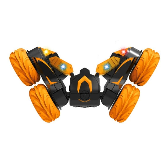 Double-Sided 360-Degree Lighting Stunt Car Climbing And Rolling Remote Control Off-Road Vehicle(Black Orange)