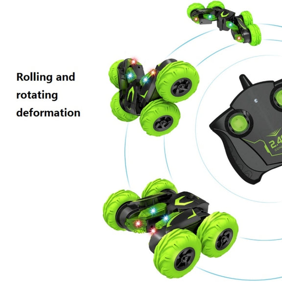 Double-Sided 360-Degree Lighting Stunt Car Climbing And Rolling Remote Control Off-Road Vehicle(Black Orange)