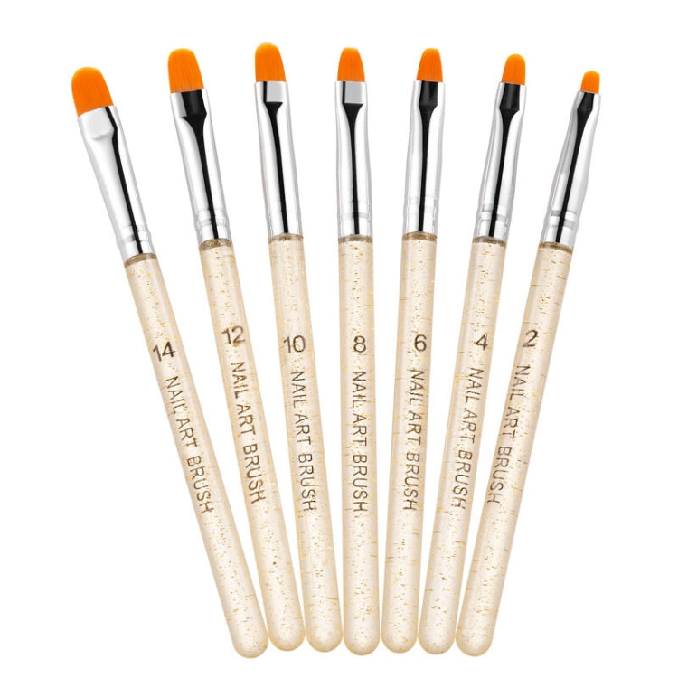 2 Sets 7 In 1 Phototherapy Pen Round Head Line Pen Transparent Rod Painted Pen Drawing Pen Nail Art Brush Tool(Gold Power) - free shipping - PMC TechLife - Order now!