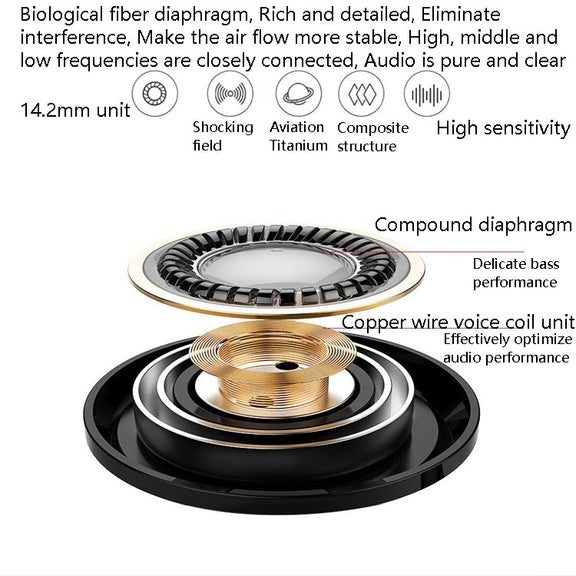 In-Ear Earphone Bass Mobile Phone Game Sports Wired Headset(Black)