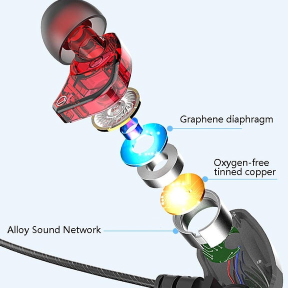 In-Ear Earphone Bass Mobile Phone Game Sports Wired Headset(Silver)