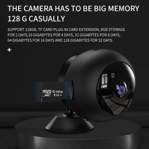 A12 Mini 1080P 5GHz Wireless WiFi Security Camera Night Vision Remote Home Small Surveillance Camera(Matte Black)