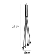 2 PCS Manual Whisk Stainless Steel Glass Bead Egg Whisk Kitchen Household Hand-Held Baking Tools Type A 10 Inch
