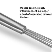 2 PCS Manual Whisk Stainless Steel Glass Bead Egg Whisk Kitchen Household Hand-Held Baking Tools Type A 10 Inch