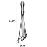2 PCS Manual Whisk Stainless Steel Glass Bead Egg Whisk Kitchen Household Hand-Held Baking Tools Type B 12 Inch