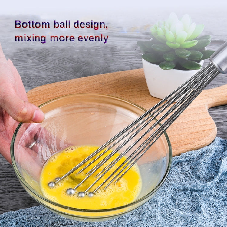 2 PCS Manual Whisk Stainless Steel Glass Bead Egg Whisk Kitchen Household Hand-Held Baking Tools Type B 12 Inch