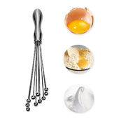 2 PCS Manual Whisk Stainless Steel Glass Bead Egg Whisk Kitchen Household Hand-Held Baking Tools Type B 10 Inch