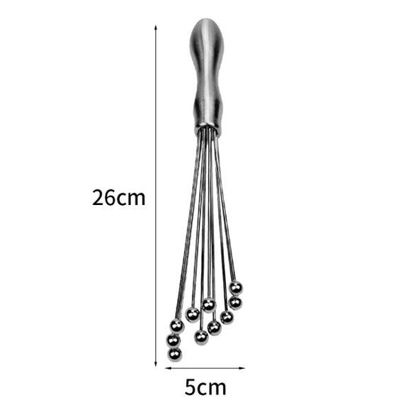 2 PCS Manual Whisk Stainless Steel Glass Bead Egg Whisk Kitchen Household Hand-Held Baking Tools Type B 10 Inch