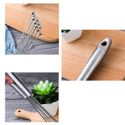 2 PCS Manual Whisk Stainless Steel Glass Bead Egg Whisk Kitchen Household Hand-Held Baking Tools Type B 10 Inch