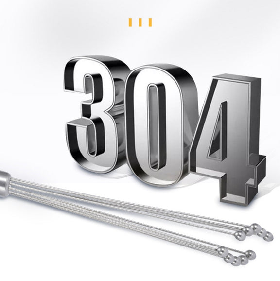 2 PCS Manual Whisk Stainless Steel Glass Bead Egg Whisk Kitchen Household Hand-Held Baking Tools Type B 10 Inch