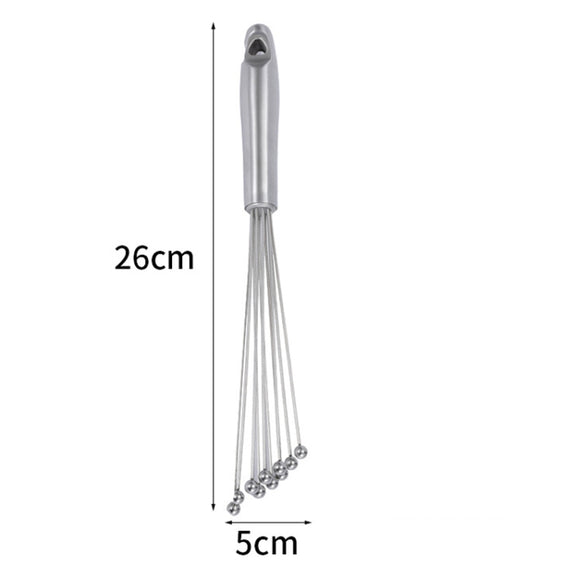 2 PCS Manual Whisk Stainless Steel Glass Bead Egg Whisk Kitchen Household Hand-Held Baking Tools Type C  10 Inch