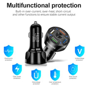 2 PCS BK-358 3A QC3.0 4USB Car Charger One For Four Mobile Phone Car Charger(Black)