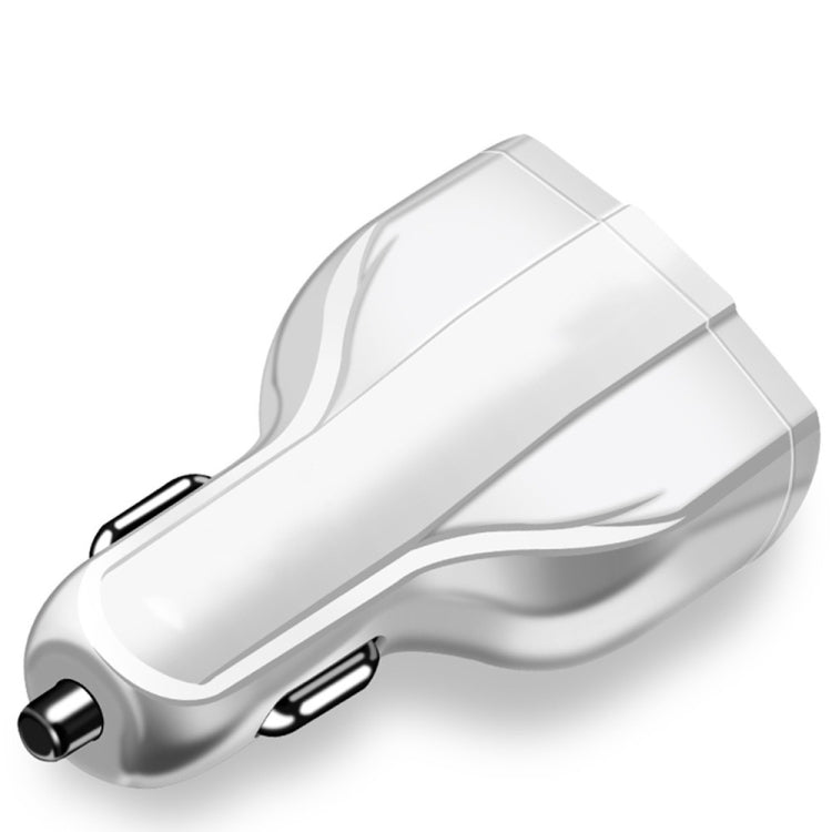 2 PCS QC3.0 Fast Charge Car Charger 3.5A Dual USB With Type-C Interface Output Car Charger(White)