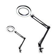 LED Eye Protection Reading Book Light USB Folding Clip Magnifying Glass Electronic Maintenance Light(5X-S (Black))
