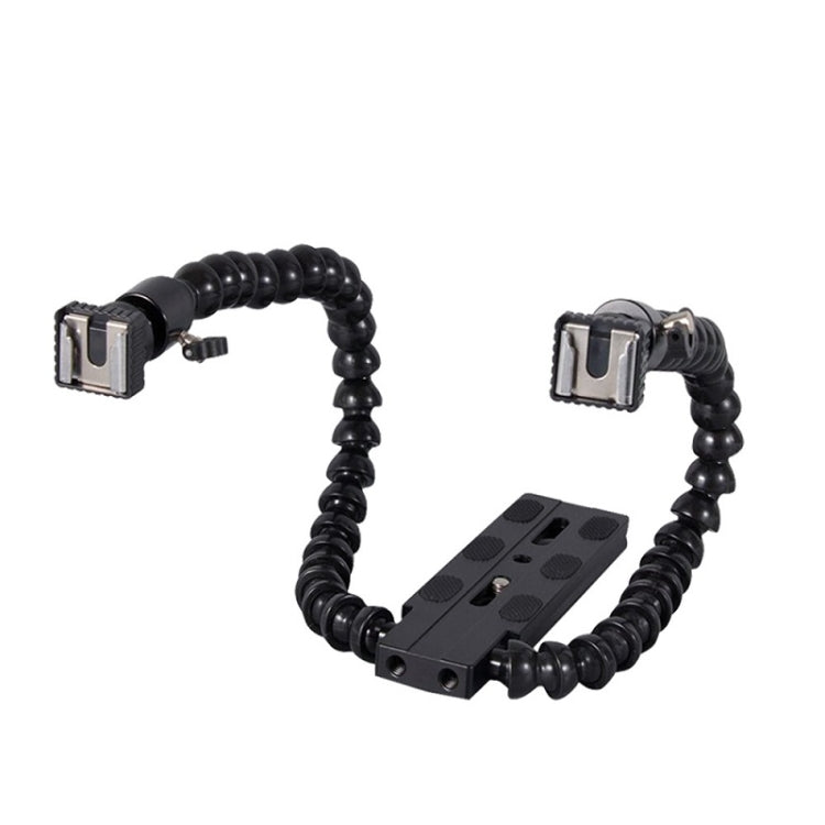 Flexible Dual Arm Hot Shoe Flash Bracket Mount Holder Bracket - free shipping - PMC Jewellery - Order now!