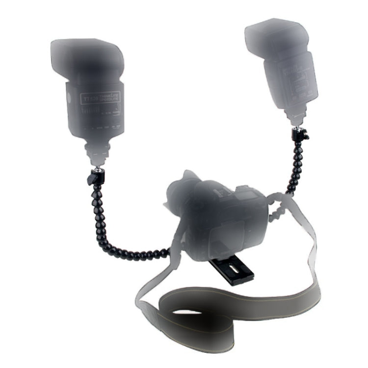 Flexible Dual Arm Hot Shoe Flash Bracket Mount Holder Bracket - free shipping - PMC Jewellery - Order now!