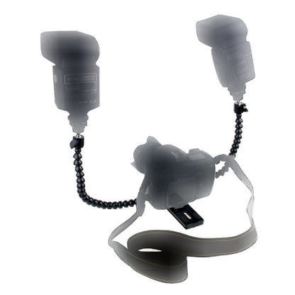 Flexible Dual Arm Hot Shoe Flash Bracket Mount Holder Bracket - free shipping - PMC Jewellery - Order now!