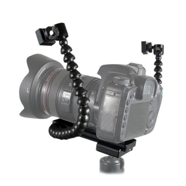 Flexible Dual Arm Hot Shoe Flash Bracket Mount Holder Bracket - free shipping - PMC Jewellery - Order now!