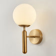6102 Round Glass LED Wall Light Hotel Bedroom Bedside Living Room, Power source: 5W White Light(Copper Color Cream White Lampshade) -  by PMC TechLife | Online Shopping South Africa | PMC TechLife