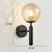 6102 Round Glass LED Wall Light Hotel Bedroom Bedside Living Room, Power source: 5W White Light(Copper Color Cream White Lampshade)