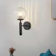 6102 Round Glass LED Wall Light Hotel Bedroom Bedside Living Room, Power source: 5W White Light(Copper Color Cream White Lampshade)