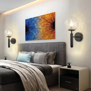 6102 Round Glass LED Wall Light Hotel Bedroom Bedside Living Room, Power source: 5W White Light(Copper Color Cream White Lampshade)