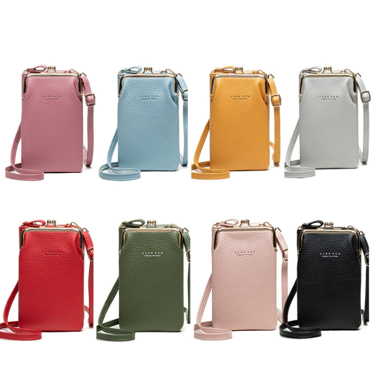 H2107 Ladies Mobile Phone Bag Shoulder Messenger Bag Pebbled Zipper Wallet(Pink) - Single-shoulder Bags by PMC TechLife | Online Shopping South Africa | PMC TechLife
