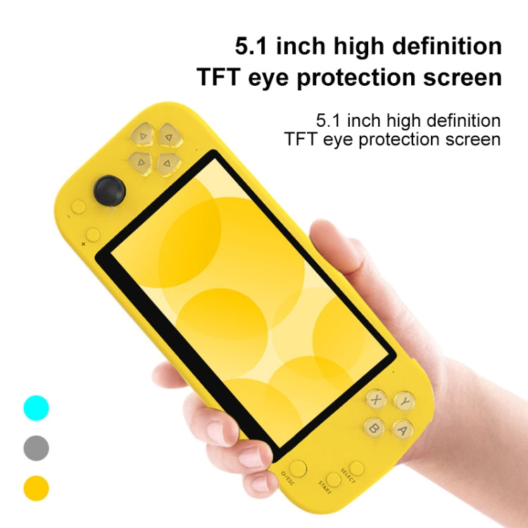 X20 LIFE Classic Games Handheld Game Console with 5.1 inch Screen & 8GB Memory, Support HDMI Output(Yellow) - free shipping - PMC TechLife - Order now!
