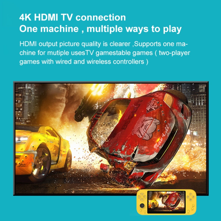 X20 LIFE Classic Games Handheld Game Console with 5.1 inch Screen & 8GB Memory, Support HDMI Output(Yellow) - free shipping - PMC TechLife - Order now!