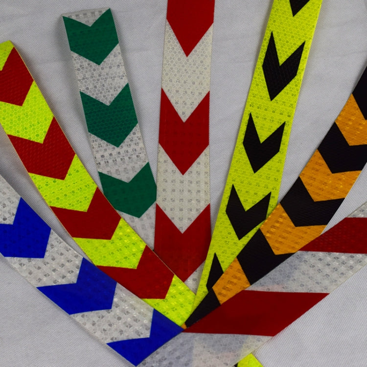 PVC Crystal Color Arrow Reflective Film Truck Honeycomb Guidelines Warning Tape Stickers 5cm x 25m(Blue White)